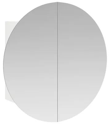 Zdjęcie produktu dla vidaXL Szafka łazienkowa z okrągłym lustrem i LED biała 47x47x17,5 cm