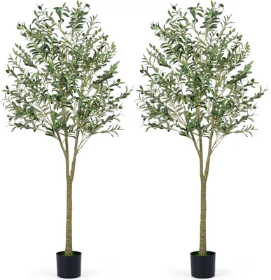 Produktbild von Künstliches Olivenbaum-Set, 180 cm, 2-teilig, realistische Blätter