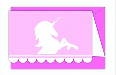 Produktbild von 6 Einhorn Einladungskarten mit Umschlägen Pastell 14 x 9 cm Geburtstag -