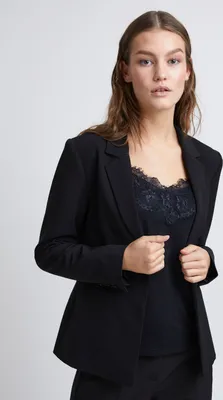 Produktbild von ICHI IHLEXI BL Damen Blazer Kurzblazer Jacke Ein-Knopf-Blazer mit Stretch und Reverskragen