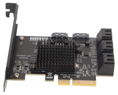Zdjęcie produktu dla Karta SATA z 8 portami, obsługująca dyski systemowe z możliwością wymiany podczas pracy, karta rozszerzeń PCIe na SATA 3.0 z krótką przegrodą, przeznaczona dla systemów Windows i Linux