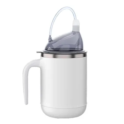 Produktbild von Pflegebecher Edelstahl 304, 450 ml, Trink- & Breibecher, Anti-Leck, Silikon-Saugmund, für Senioren, Schwangere, Bettlägerige, Pflegebedarf
