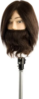 Produktbild von Herrenfriseur Trainingskopf mit Bart mit natürlichem Haar, Labor Pro I104