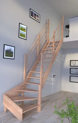 Zdjęcie produktu dla Schody drewniane Rhodos w ¼ spiralne prawe - bukowe - drewniane - balustrady obustronne - bez podstopnic