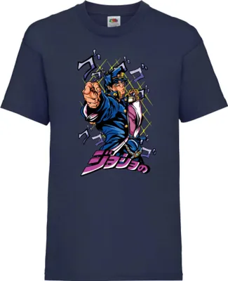 Zdjęcie produktu dla Koszulka Dziecięca Japan Animation Manga Anime Comics Jojo'S Anime manga Bizarre Adventure Jotaro Kujo Var-004 Jotaro Kujo, 9-11 Jahr - 140 / Ciemnoniebieski