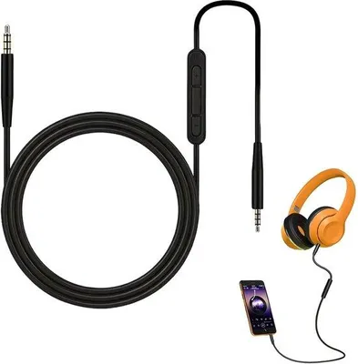 Productafbeelding van 1 x vervangende audiokabel 3,5 mm tot 2,5 mm voor Bose 700 700 UC Quietcomfort QC25 QC35 QC35II QC45 hoofdtelefoon 700 JBL Tune 750BTNC 760NC reservekabel met microfoon en volumeregeling.