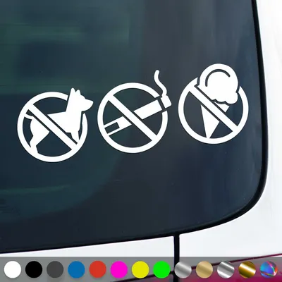 Produktbild von PantherPixel Rauchen Verboten Aufkleber Tiere Essen Trinken Hinweis Sticker Auto Geschenkidee Farbe Weiss