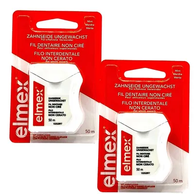 Produktbild von 2x  Elmex Zahnseide ungewachst Mint 2x 50 m