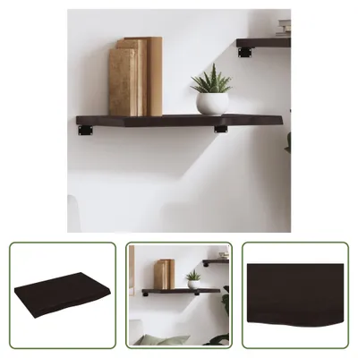 Immagine prodotto di The Living Store Scaffale a muro marrone scuro 60x40x(2-4) cm in legno massiccio di rovere trattato