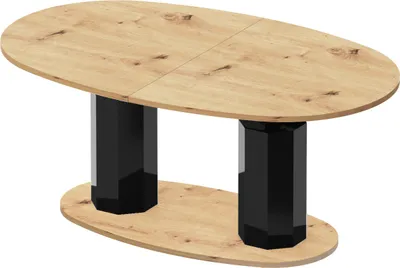 Produktbild von Design Couchtisch HBL-111 Tisch stufenlos höhenverstellbar ausziehbar oval Esstisch