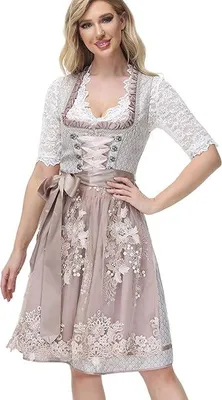 Zdjęcie produktu dla Dirndl sukienka damska midi z koronkowym fartuchem 38 TrendiMax POWYSTAWOWY