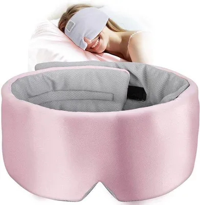 Obrázek produktu pro Bavlněná spací maska se sluchátky, maska na uši pro ženy a muže, pratelná, vhodná na cestování, jógu, meditaci a spánek