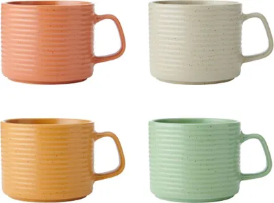 Obrázek produktu pro KitchenCraft Idilica stohovací kameninové hrnky - sada 4ks | 400ml