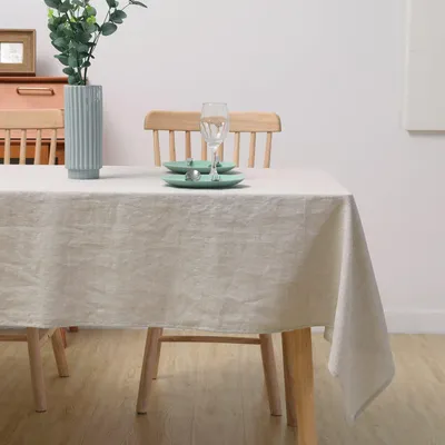 Produktbild von Tischdecke Rechteckig 100% Leinen Natur 140 x 200 cm