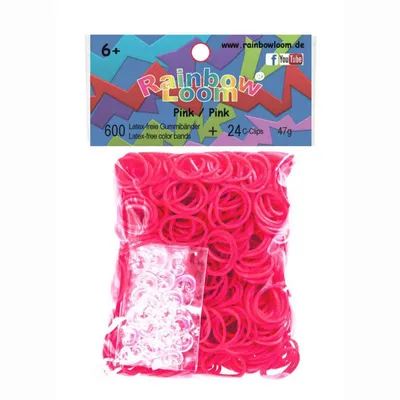 Obrázok produktu pre Rainbow Loom - 600 stúh nepriehľadná ružová (12 ks)