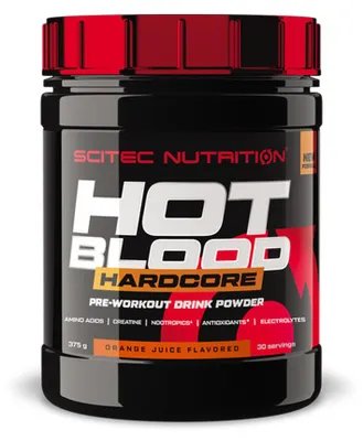 Image de PreWorkout - Scitec Nutrition - Hot Blood Hardcore (375g) - Saveur Orange