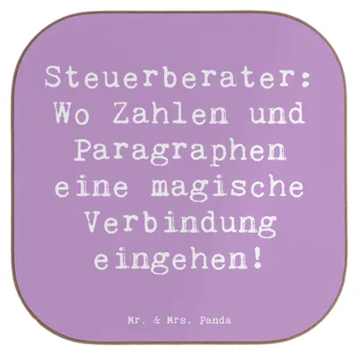 Produktbild von Mr. & Mrs. Panda Untersetzer für Gläser Spruch Magische Steuerberater - Lavendeltraum - Geschenk, Coaster, Glas, Berufe, Tischuntersetzer, Berufsprodukte, Beruf