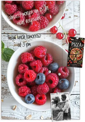 Produktbild von Magnettafel 60x90cm Pinnwand Whiteboard beschreibbar - Himmlische Beeren