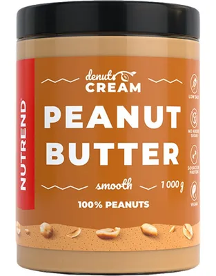 Obrázok produktu pre Nutrend DeNuts Cream Arašidové maslo 1000 g jemné / Arašidové maslá / Lahodné 100% prírodné arašídové maslo bez lepku a palmového oleja