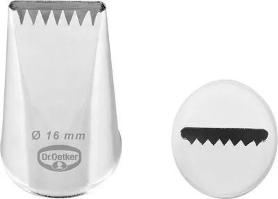 Produktbild von Dr. Oetker Sternbandtülle, 16 mm, Sternbandtülle aus der Tüllen-Manufaktur, Backzubehör zum Dekorieren (Farbe: silber)