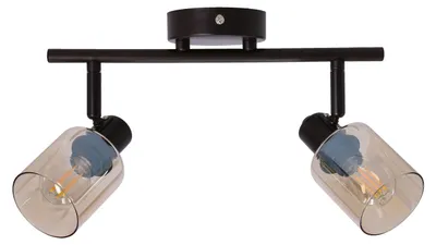 Immagine prodotto di Lampada da soffitto con paralumi color ambra Agra, nero e ambra, 2xE14x40W, metallo, dimensioni: 19x36x9 cm, IP20, Candellux