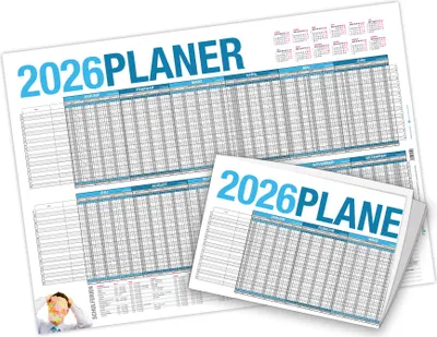 Produktbild von itenga Urlaubsplaner Projektplaner 2026 Wandkalender DIN A2 gefalzt 250 g/qm