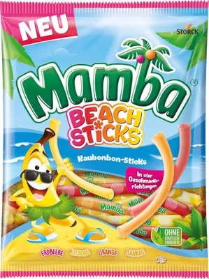 Obrázek produktu pro Storck Mamba Beach Sticks žvýkací bonbóny s ovocnou příchutí 160 g