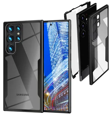 Image de Coque NALIA 360° pour Samsung Galaxy S24 Ultra – Ne jaunit pas et cadre mat antidérapant – SURROUND (coque intégrale) – Marque berlinoise – Noir
