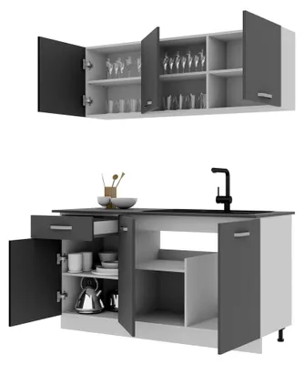 Produktbild von Küchenzeile Ronda, Anthrazit/Weiß, L 150 cm