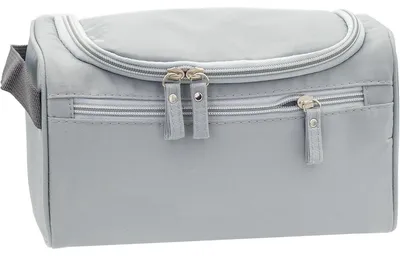 Produktbild von Kulturbeutel zum Aufhängen, Reise Kulturtasche Kosmetiktasche Waschtasche für Herren & Damen, Grau, 25x15x15 cm