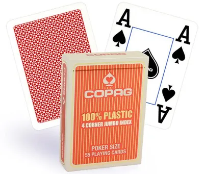 Immagine prodotto di Copag – Carte da gioco Poker Jumbo a 4 angoli (Rosso / Blu)