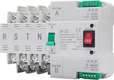 Image de Commutateur de transfert Commutateur de transfert automatique double 4 pôles 100 A pour alimentation électrique