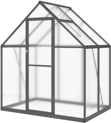 Obrázek produktu pro Zahradní skleník s rámem – Pěstební skleník – Ochrana rostlin – UV-odolné desky – 169 x 114 x 195 cm – Antracitová barva