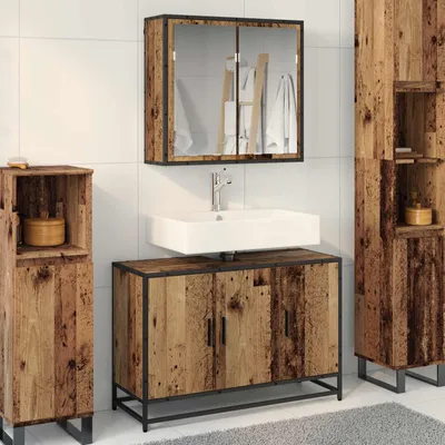 Zdjęcie produktu dla Maison Exclusive - Zestaw mebli do łazienki, 2 sztuki, drewno z odzysku, 90 x 33 x 60 cm