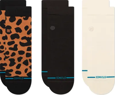 Produktbild von Stance 3er Pack Animaniac Quarter Women Socken Black Animal Creme