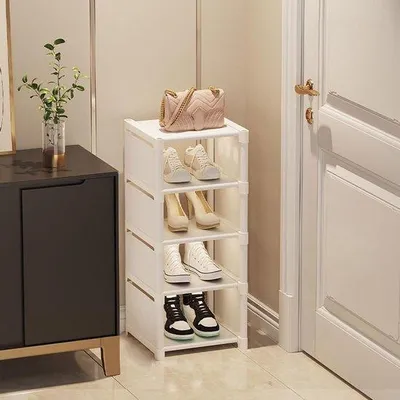 Image de Étagère à chaussures à 8 niveaux - Étagère à chaussures à 1 niveau, pouvant accueillir 1 paire de chaussures, meuble à chaussures empilable pour le couloir ou la chambre