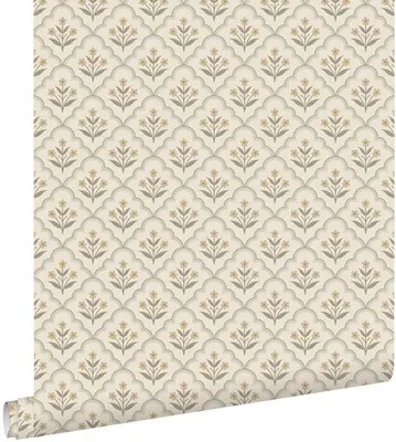 Imagen del producto de ESTAhome papel pintado vintage flores verde grisáceo 50 x 900 cm