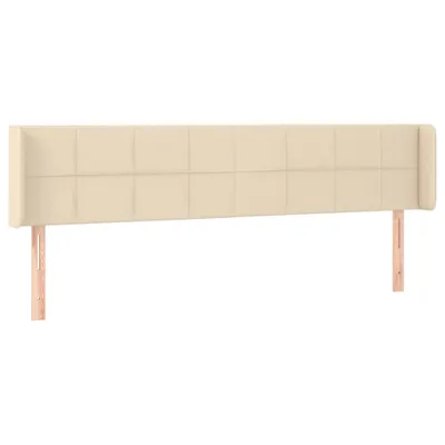 Image de Tête de lit avec oreilles Crème 183x16x78/88 cm Tissu