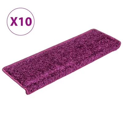Obrázek produktu pro Schodové rohože 10 ks 65 x 21 x 4 cm fialové s obdélníkovým okrajem