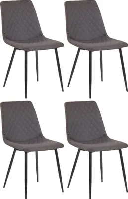 Produktbild von CLP 4er Set Esszimmerstühle mit Metallgestell dunkelgrau