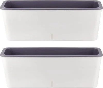 Produktbild von Famanu Pflanzkasten 17 Zoll selbstbewässernd mit Abflusslöchern - Set von 2