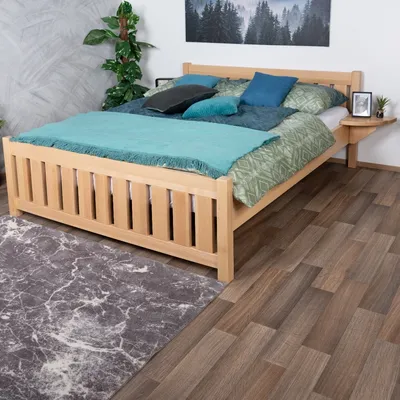 Produktbild von Bett 160 x 200 cm Buche Natur mit Lattenrost