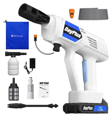 Immagine prodotto di Idropulitrice portatile - Pistola a spruzzo a batteria - 2 batterie - Pulizia efficiente - Ideale per auto, terrazze e finestre