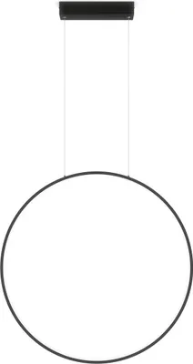 Produktbild von Moderne schwarze Hängeleuchte für Bad und Küche, vertikaler Ring, Ø90cm, variable Farbe, LED, 47W, MIRROR Light Prestige