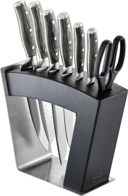 Portacoltelli Bianco Universale Senza Coltelli - Ceppo Rotondo Con Inserto Estraibile, 22.5x11.1 Cm - 7