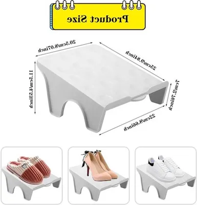 Platzsparender Doppelter Schuhorganizer - 4 Stück Antirutsch Schuhregal für Zuhause und Wohnzimmer