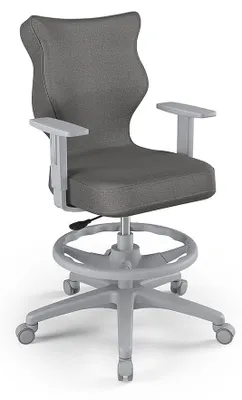Obrázek produktu pro Židle pro růst dětí, ergonomická židle k psacímu stolu, vhodná pro výšku 159-188 cm, barva šedá, model MONOLITH 33, s podnožkou