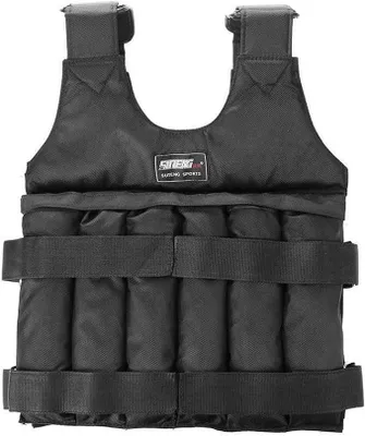 Imagen del producto de Chaleco de entrenamiento con peso ajustable, capacidad de carga de 20 kg, chaleco de entrenamiento con peso ajustable
