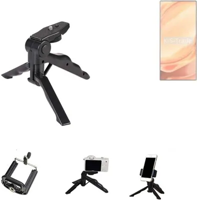 Produktbild von K-S-Trade Stativ Tisch-Ständer Dreibein Handy-Stativ Ständer kompatibel mit nubia Z50 Ultra Mini-Stativ Smartphone Tripod Handy-Stativ aus Plastik