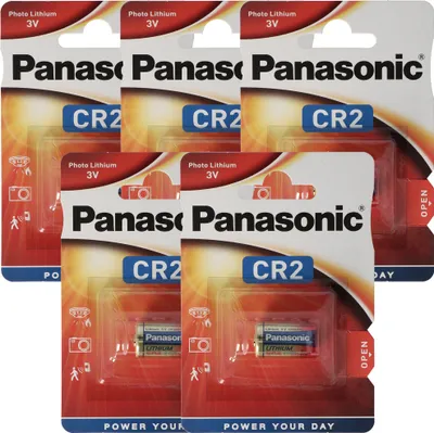 Produktbild von Panasonic CR2 Lithium Batterie CR2EP, CR-2 Batterie 5er Pack